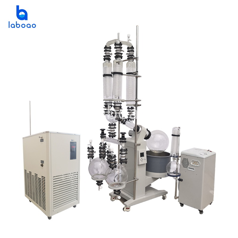 Evaporador 20L rotativo com condensador duplo e frascos receptores