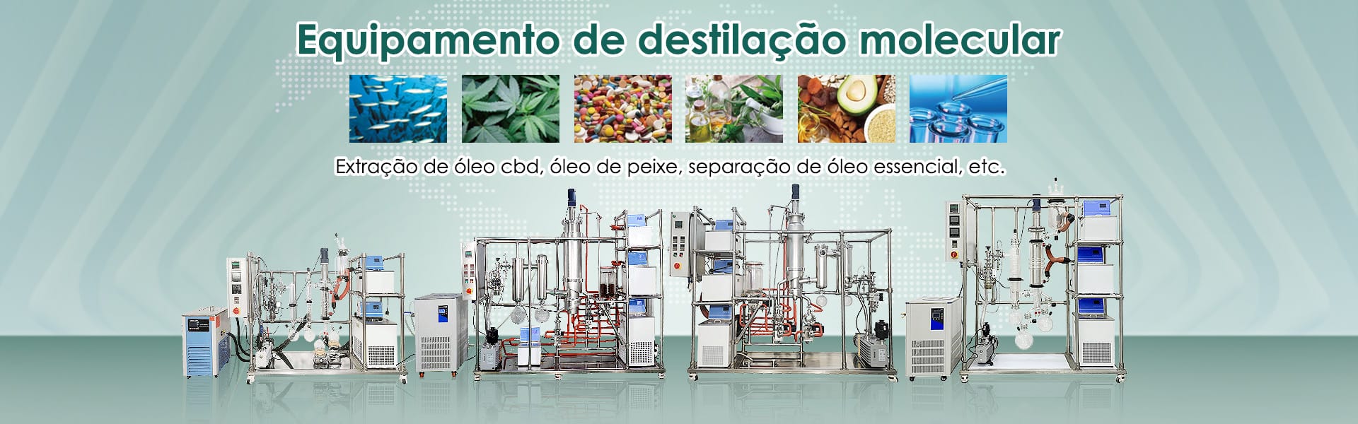 banner de sistema de destilação molecular