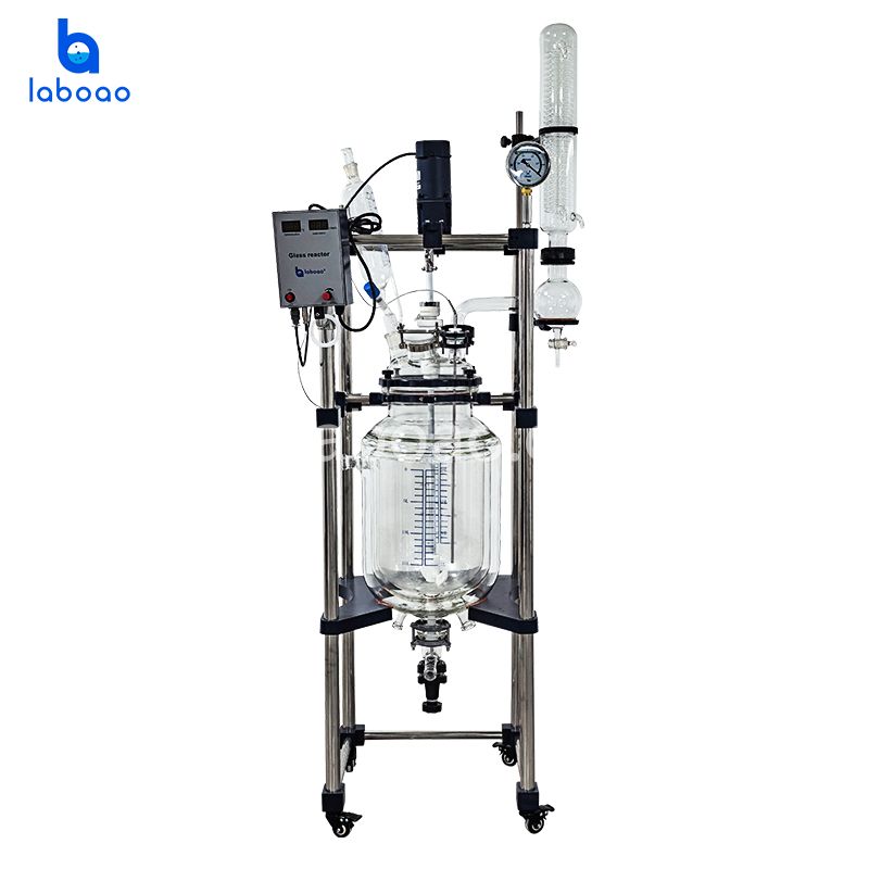 10-100L Reator de vidro encamisado de três camadas