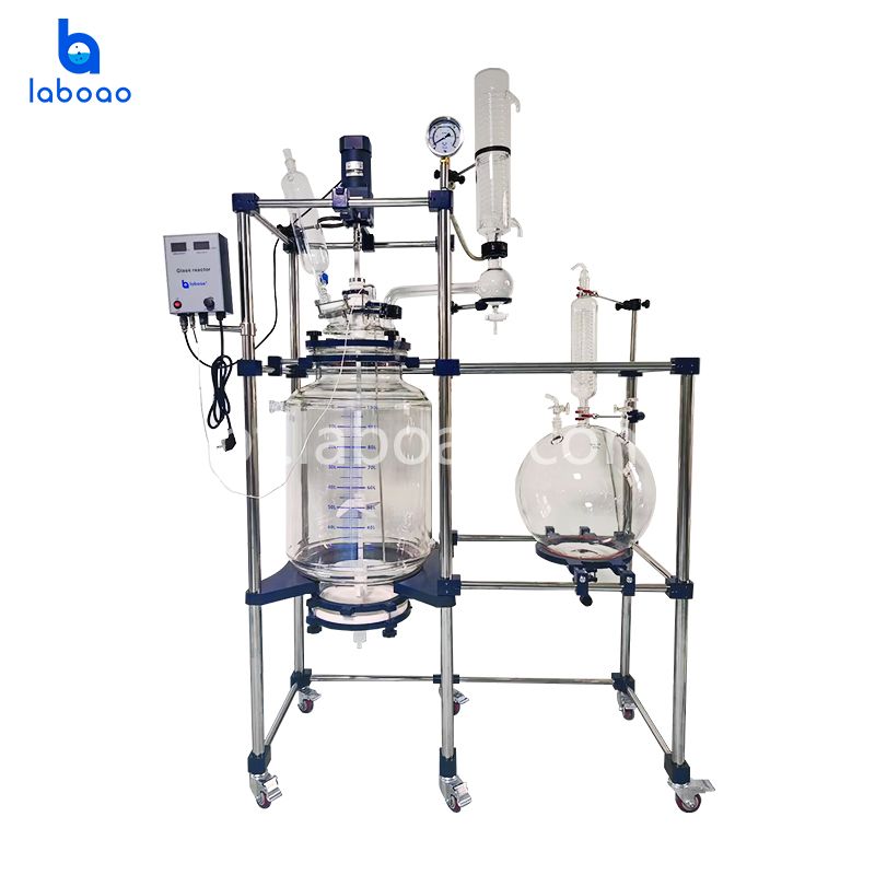 Reator de vidro revestido com filtro de cristalização 100L