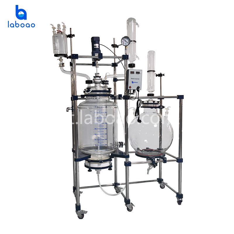Reator de vidro revestido com filtro de cristalização 100L