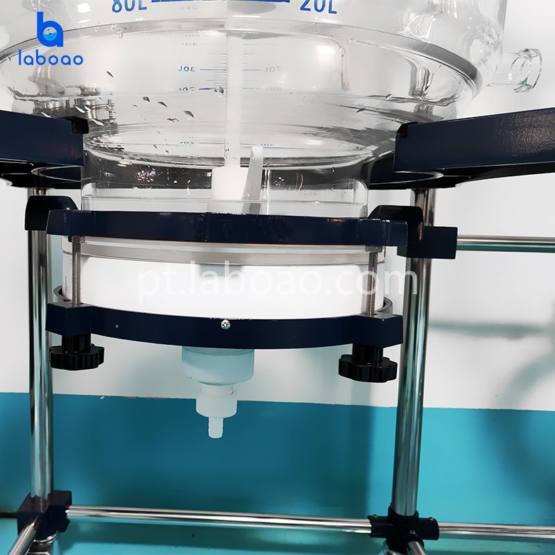 Reator de vidro revestido com filtro de cristalização 100L