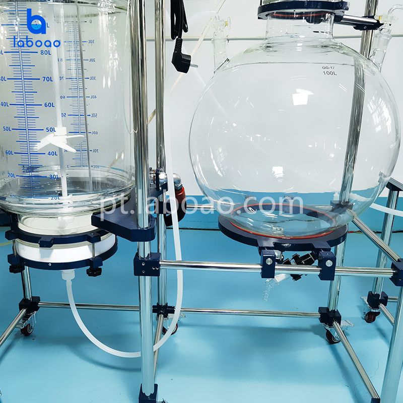 Reator de vidro revestido com filtro de cristalização 100L
