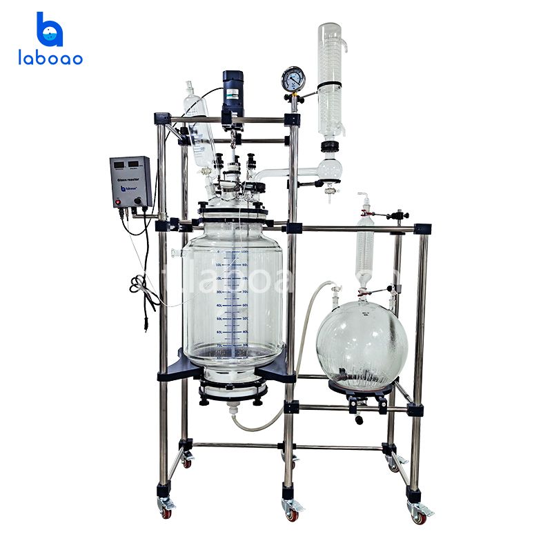 Reator de vidro revestido com filtro de cristalização 100L