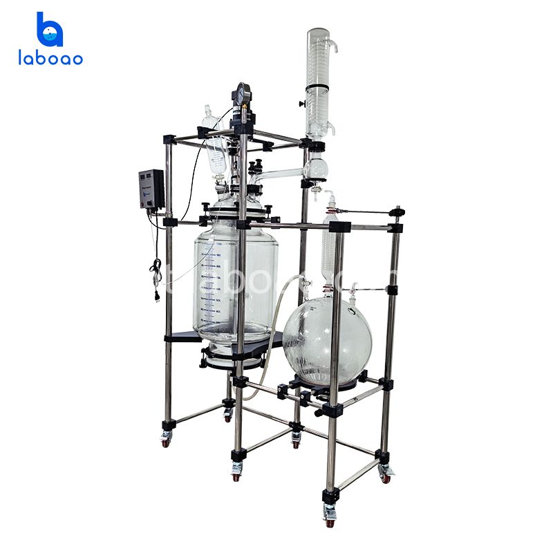 Reator de vidro revestido com filtro de cristalização 100L