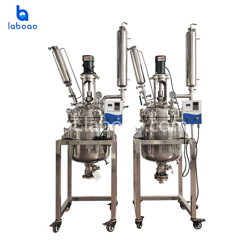 Reator de aço inoxidável de dupla camada 30L para destilação