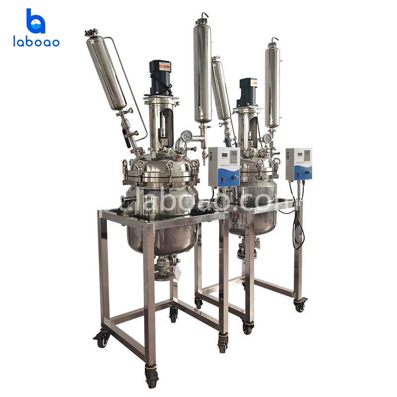 Reator de aço inoxidável de dupla camada 30L para destilação