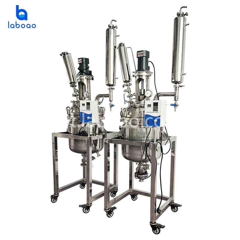 Reator de aço inoxidável de dupla camada 30L para destilação