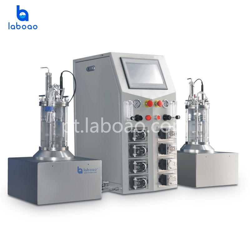 Fermentador biorreator de vidro de esterilização conjunta de mesa dois