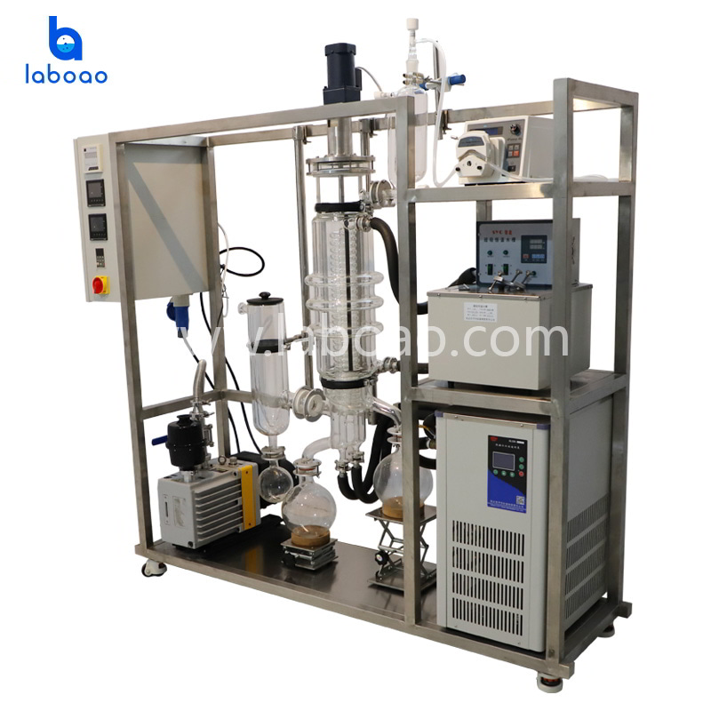 Equipamento de destilação molecular de filme limpado para óleo de CBD